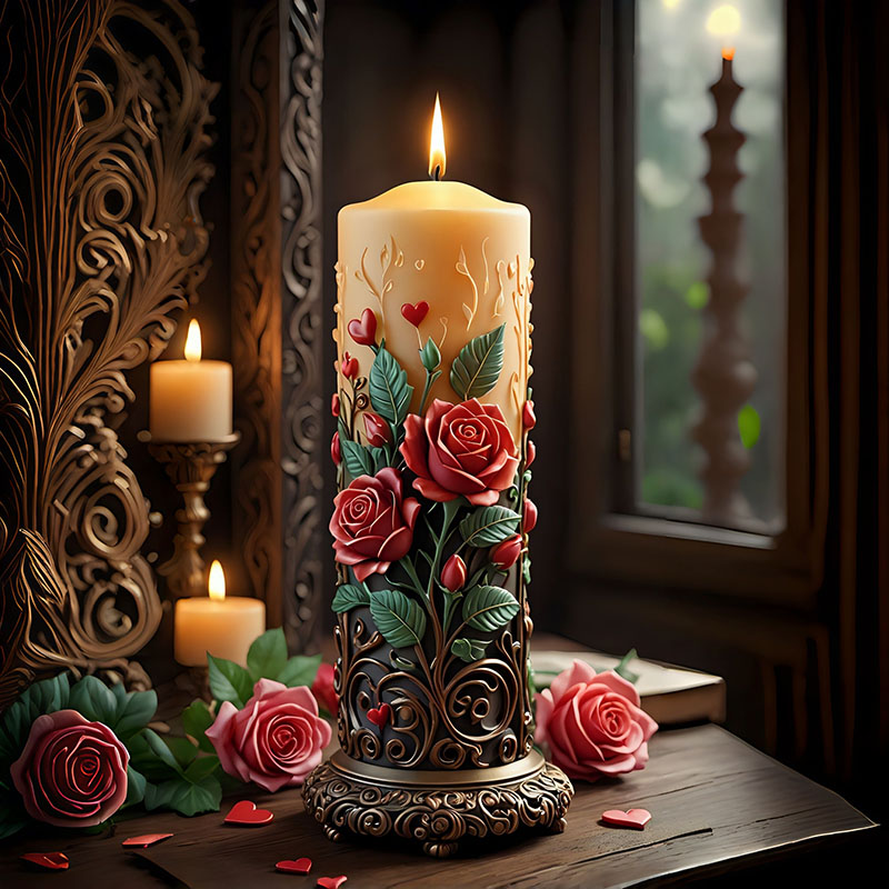 Candle Making Vinings - Europese stijl rode roos hartvormige wijnstok