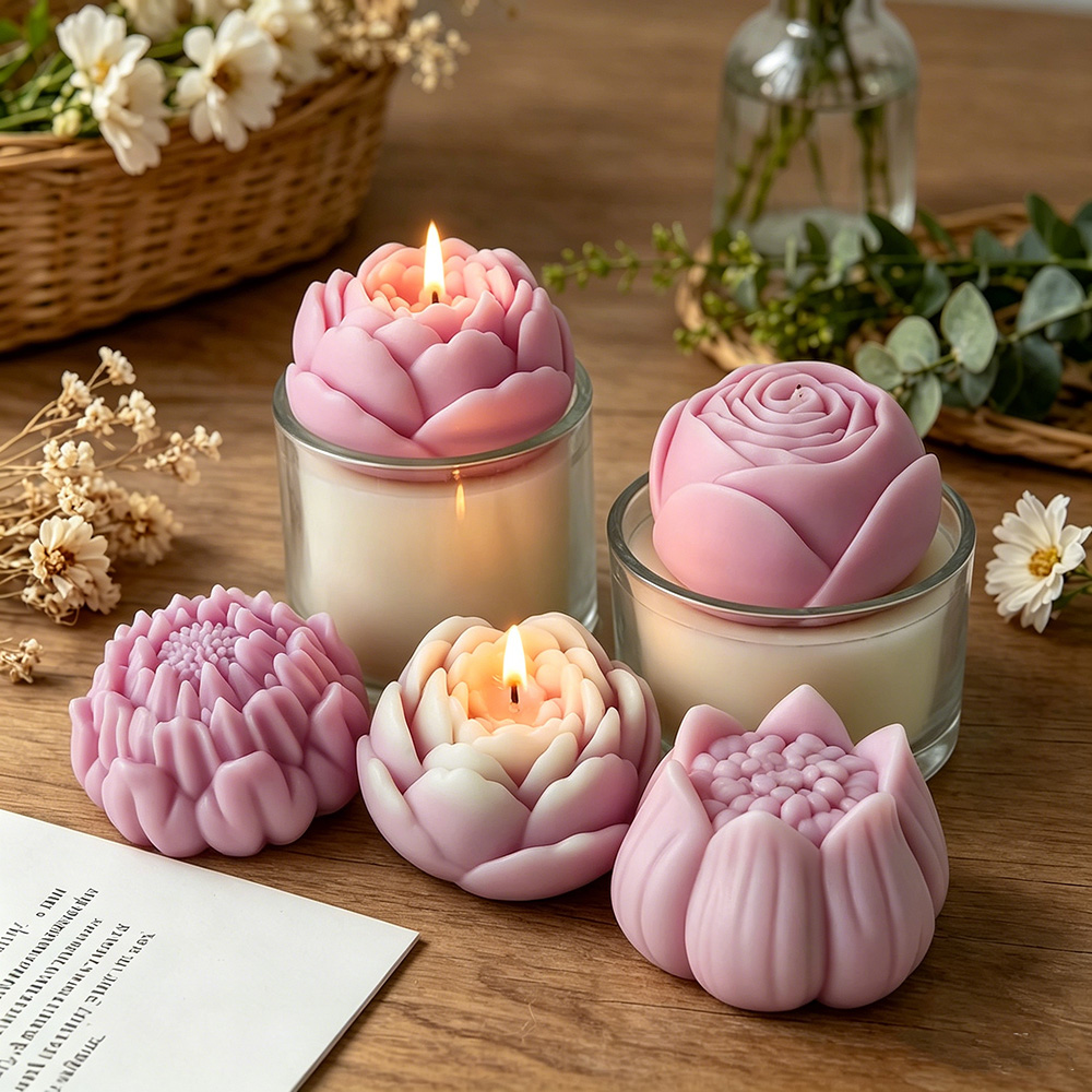 Candle Making Reno - 3D Bloem Siliconen Mal Pioenroos Lotus
