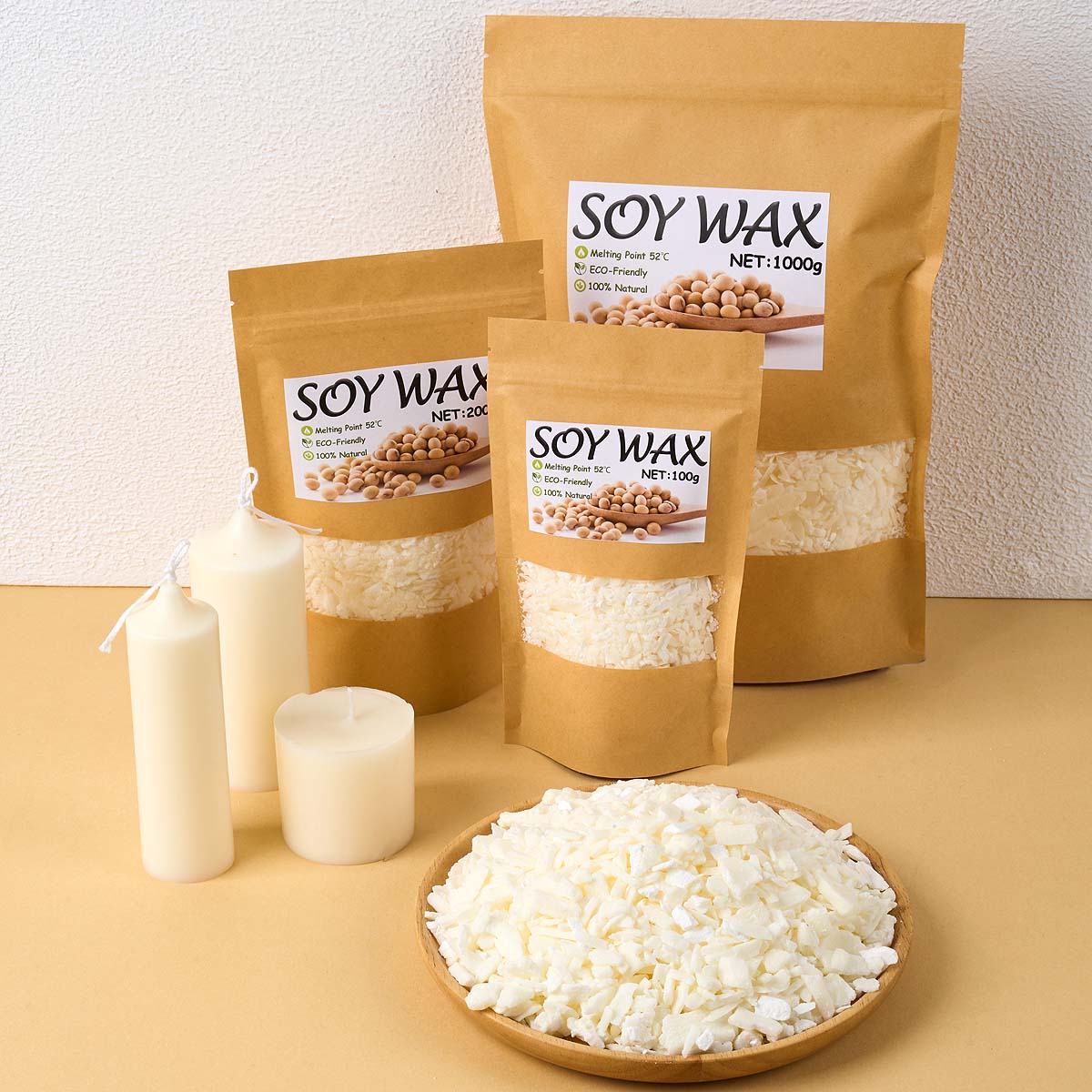 Candle Making Los Angeles - 1 pond zuiver witte sojawas voor