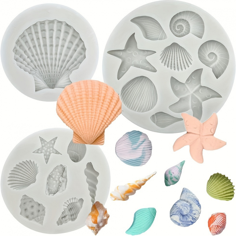 Candle Making Kits - 3 stks/set, schelpvormenset, onregelmatige vorm, geschikt