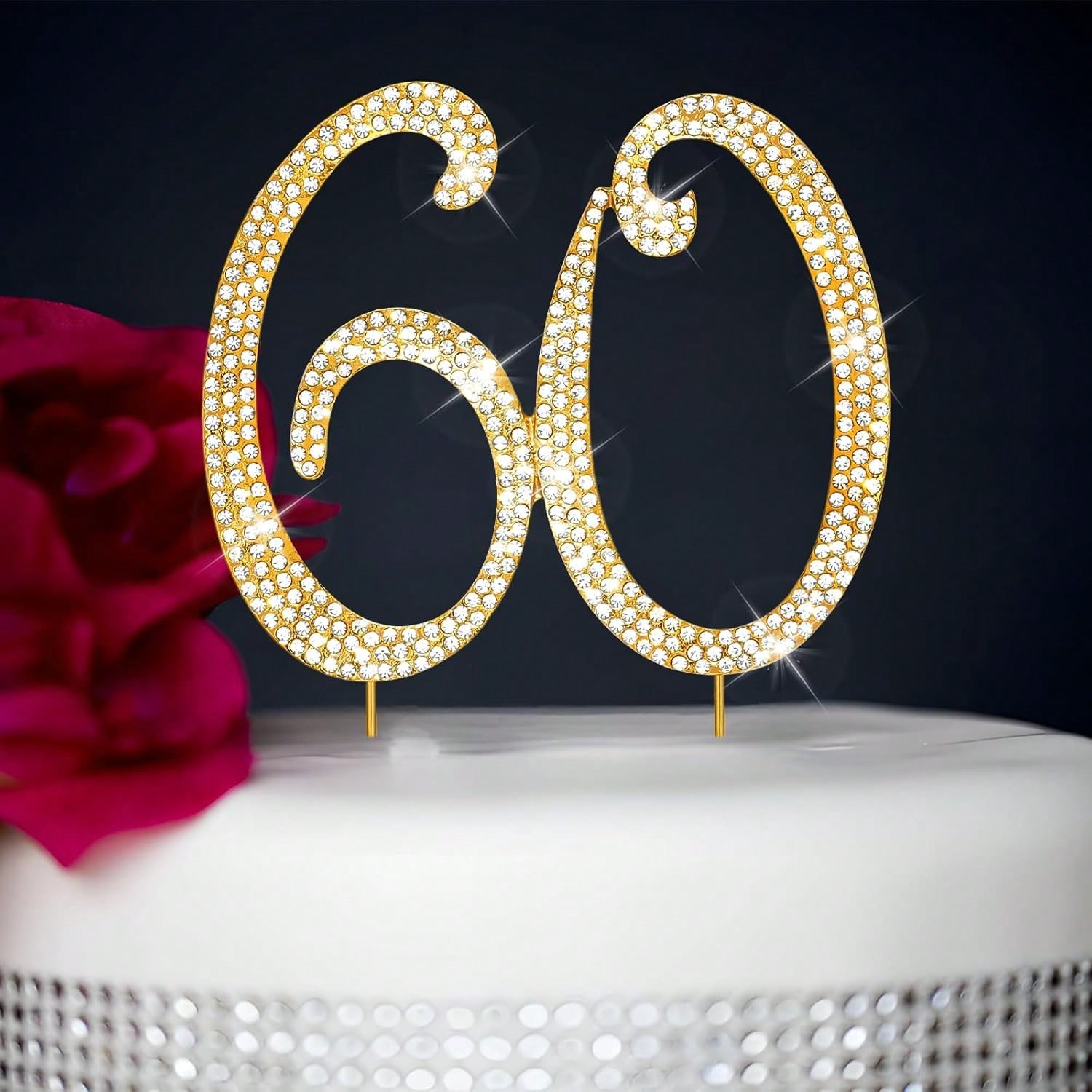 Candle Making Workshop - Grote gouden strass-nummer taarttopper (1 stuk)-0/1/3-9