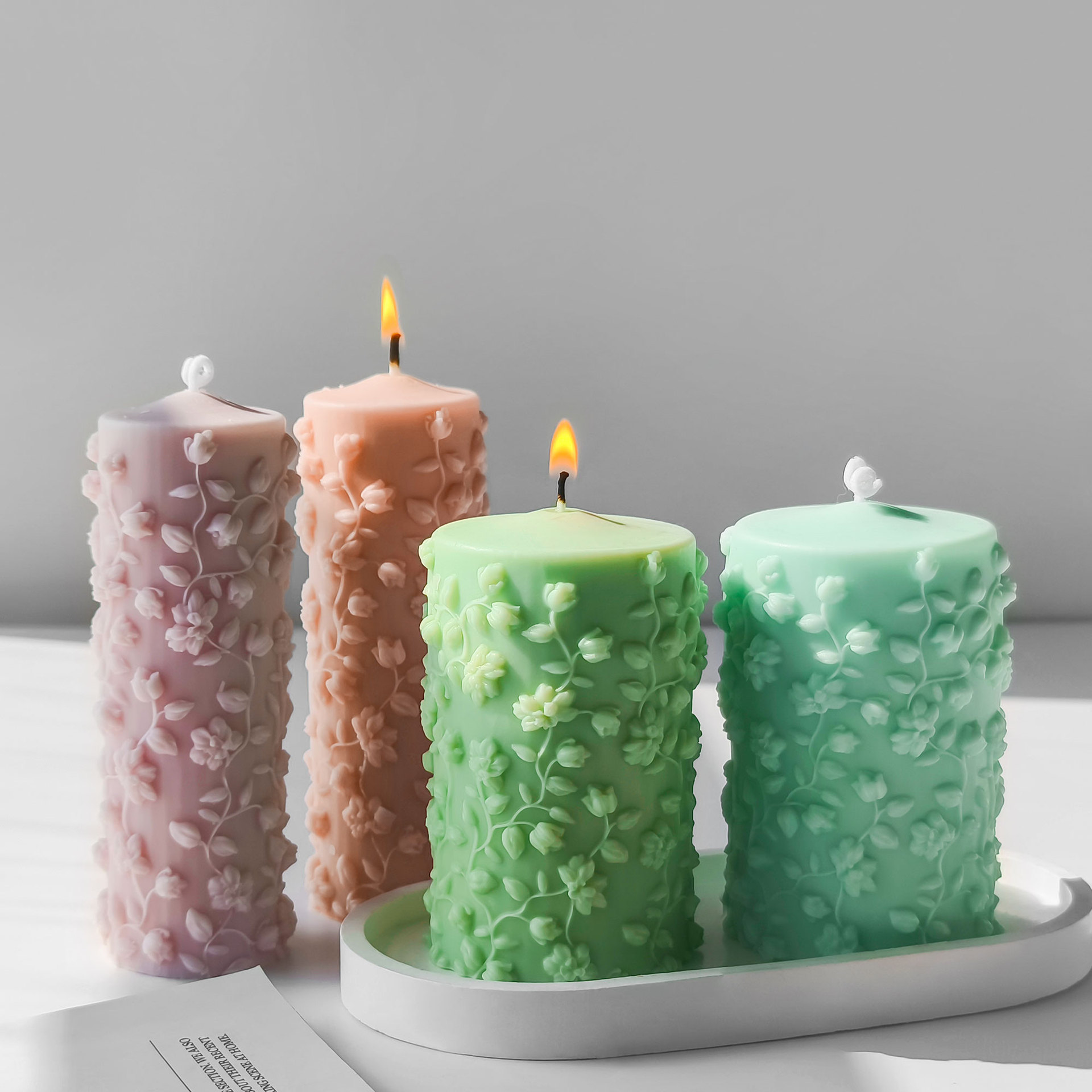 Candle Making Vinings - 3D Cilinder Reliëf Wijnstokken Mallen DIY