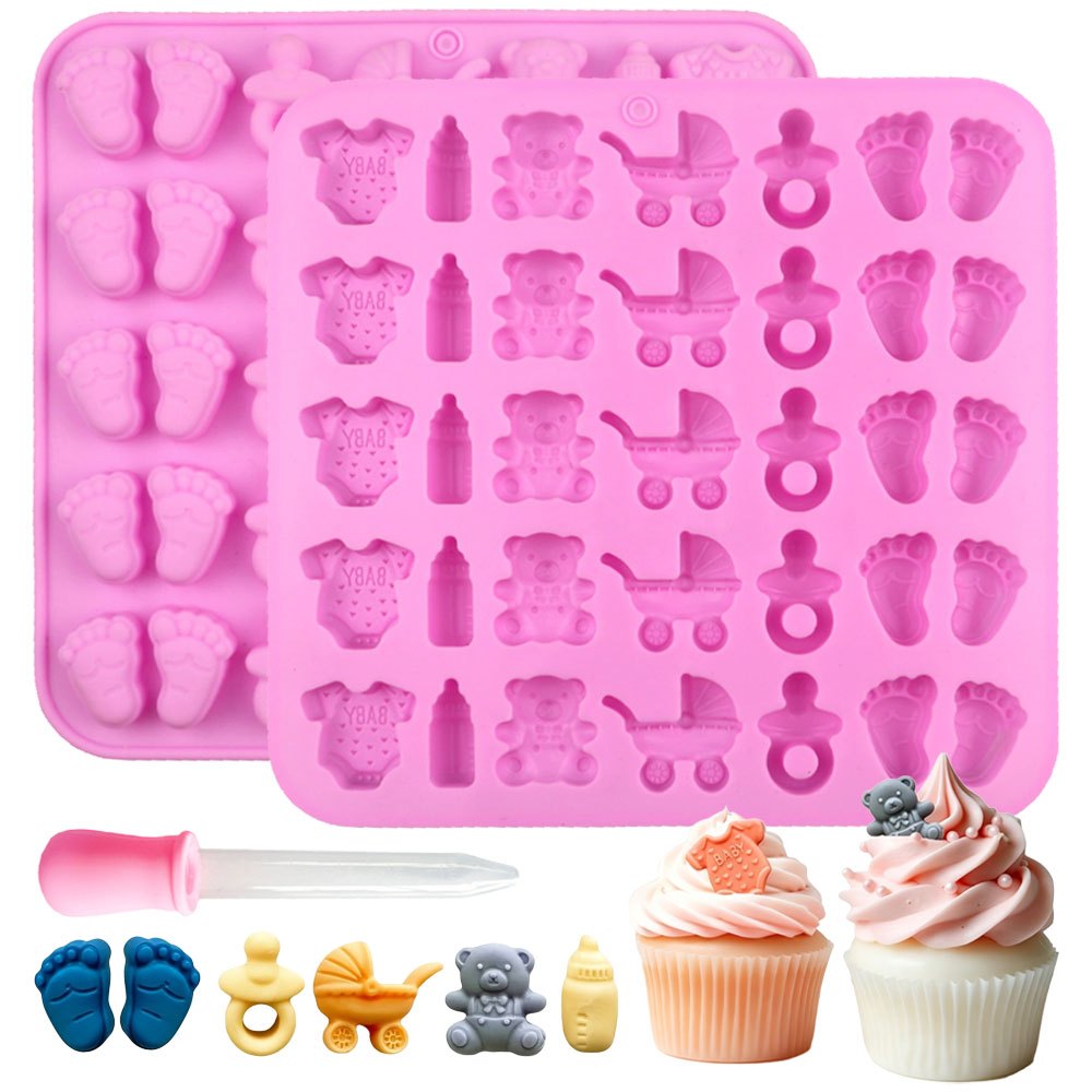 Candle Making Workshop - 2-delige siliconen malset, 35-delig babyvoetjes-speen-onesie met