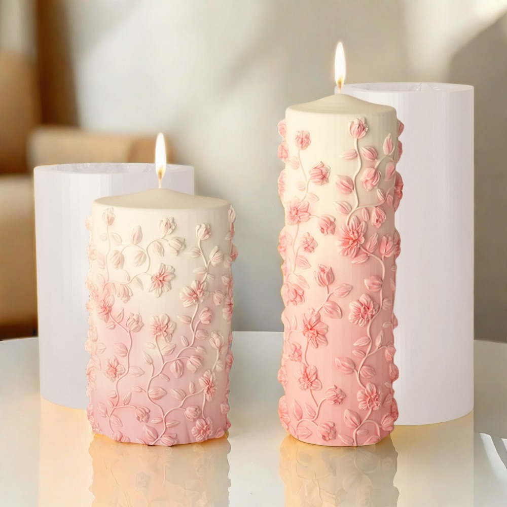 Candle Making Vinings - Bloemen Wijnstok Relief Taper Kaars Schimmel