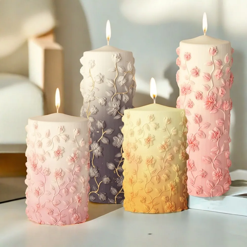 Bloemen Wijnstok Relief Taper  - Candle Making Vinings recensie en prijs